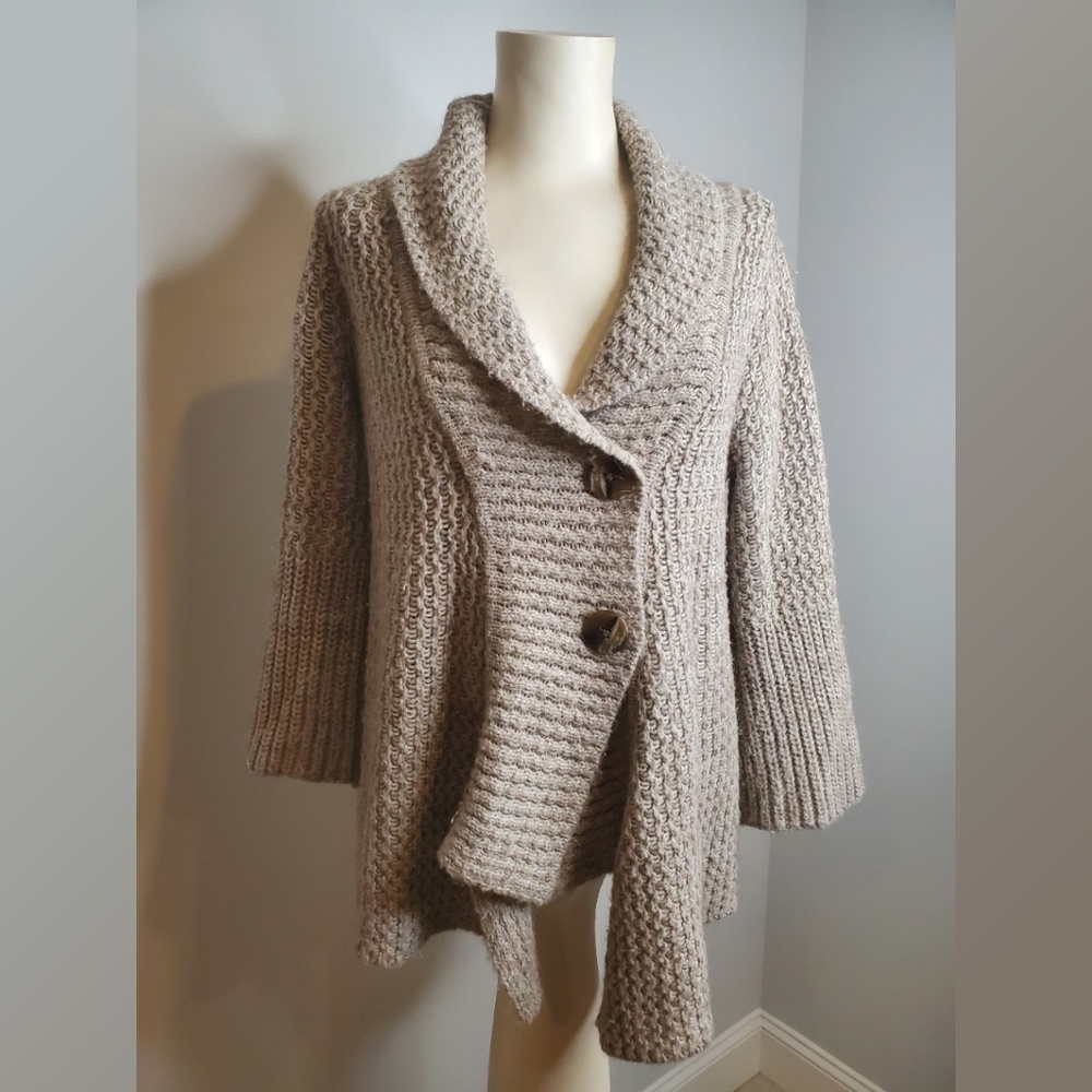 J. Jill Shawl Neck Collar Cardigan Alpaca Blend